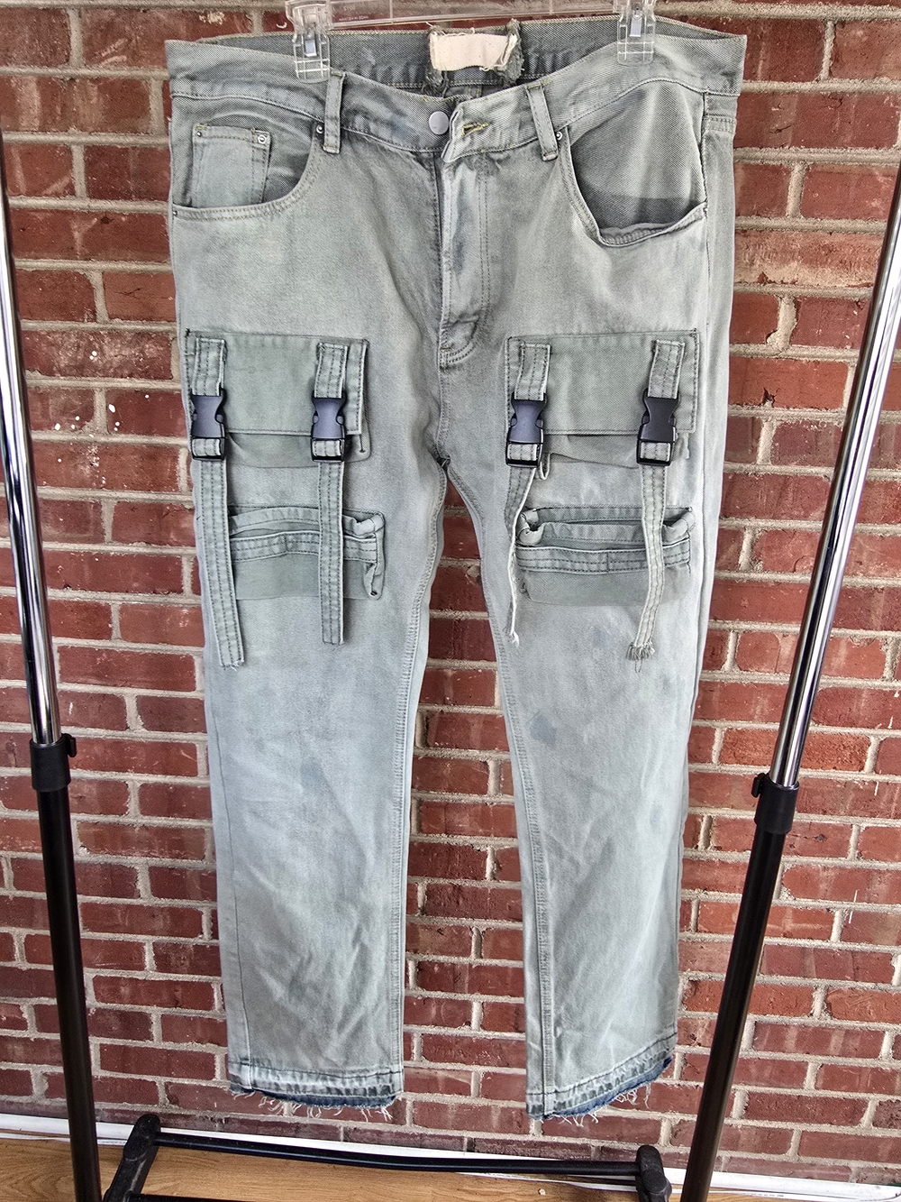 MNML Washed Sage Utility Cargo Jeans